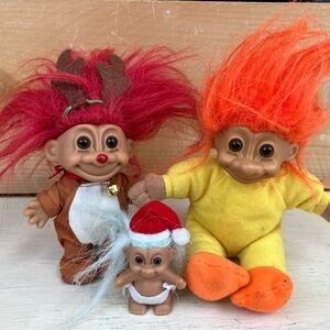Vintage-style Yellow and Orange Hair Kids Troll Dolls RUSS Collectable